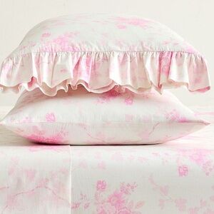 Pottery Barn LoveShackFancy Rose Ruffle Pillowcases - Set of 2 KIng🌸